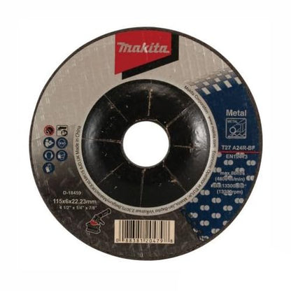 Makita Discos Abrasivos para Desbaste de Metal 4-1/2", Cubeta con 20 Piezas
