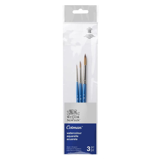 Winsor and Newton Set con 3 Pinceles Cortos Cotman V.2