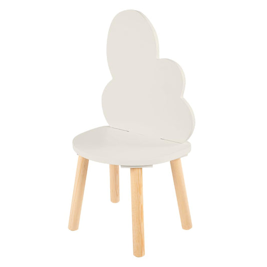 DUDUK Silla Infantil de Madera con Respaldo en Forma de Nube, Altura Infantil, Ideal para Juegos, Lectura y Espacios Montessori (Madera, Ostion)
