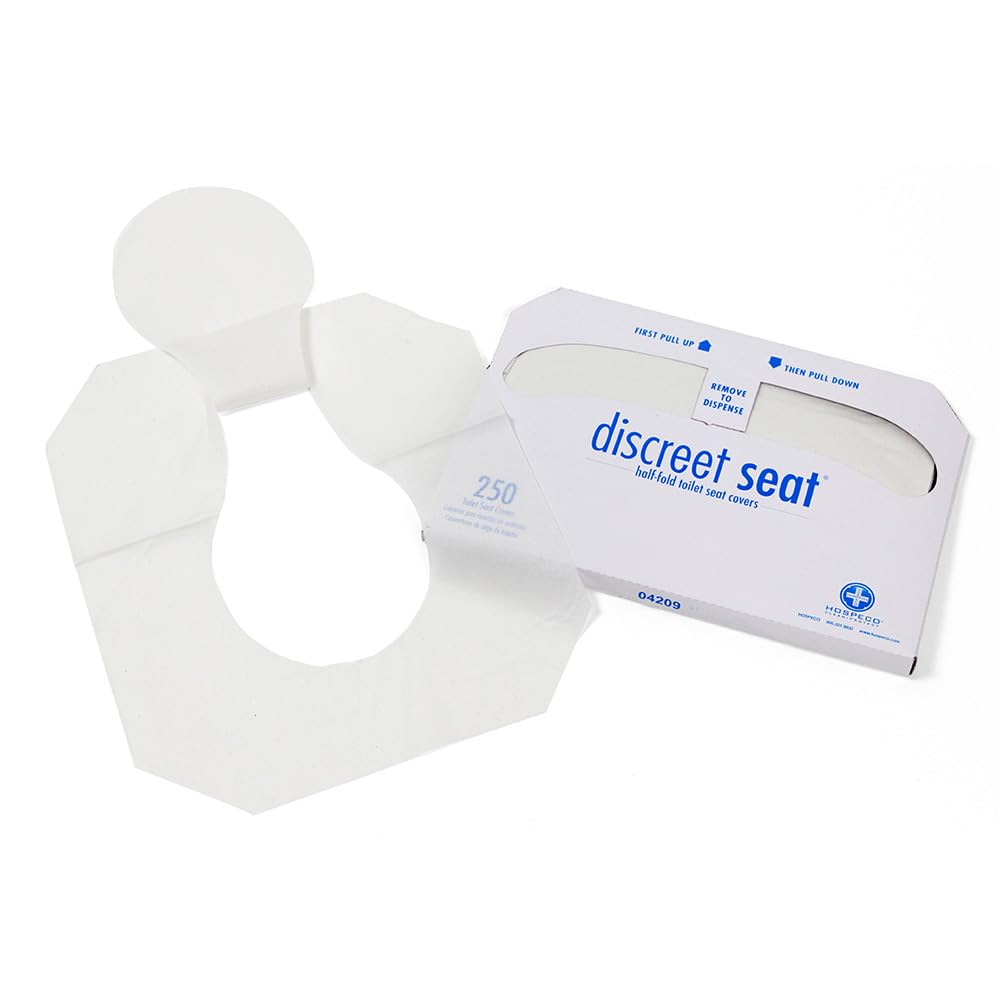 Discreet Seat DS-1000 - Fundas de asiento de inodoro de media pliegue, color blanco (4 unidades de 250)