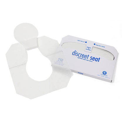 Discreet Seat DS-1000 - Fundas de asiento de inodoro de media pliegue, color blanco (4 unidades de 250)