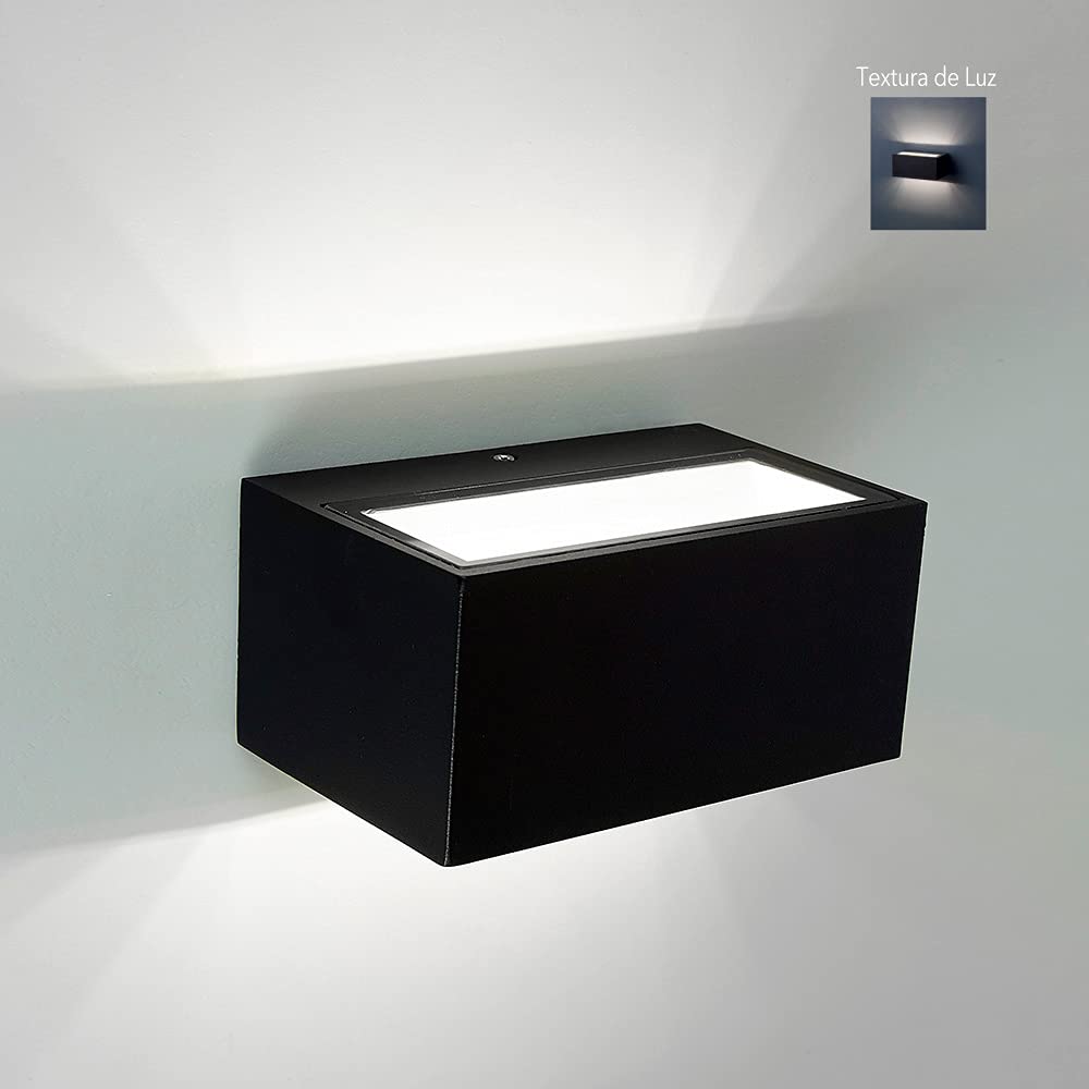 Tecnolite Lámpara de Exterior LED para Sobreponer HLED-370/N, 9 W, Luz Blanca Neutra, Negro