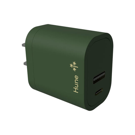 Hune Cargador De Pared Sustentable USB + Tipo C Carga Rápida