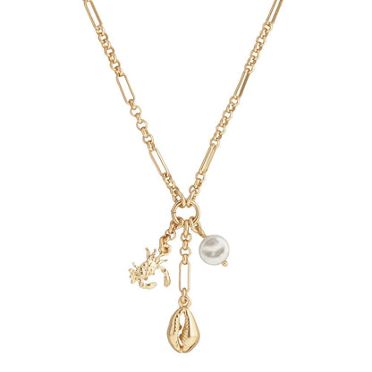 Anne Klein Box Set Collar Y Aretes Dorado | Mediano, gancho francés, forma asimétrico, 1 collar y 1 par de aretes