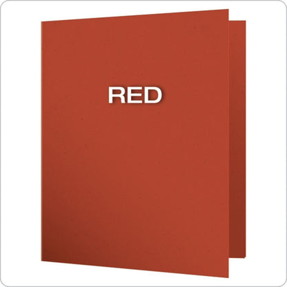 EarthWise by Oxford Twin Pocket Folders, Letter Size, Natural, 25 per Box (78542), Rojo, Carta