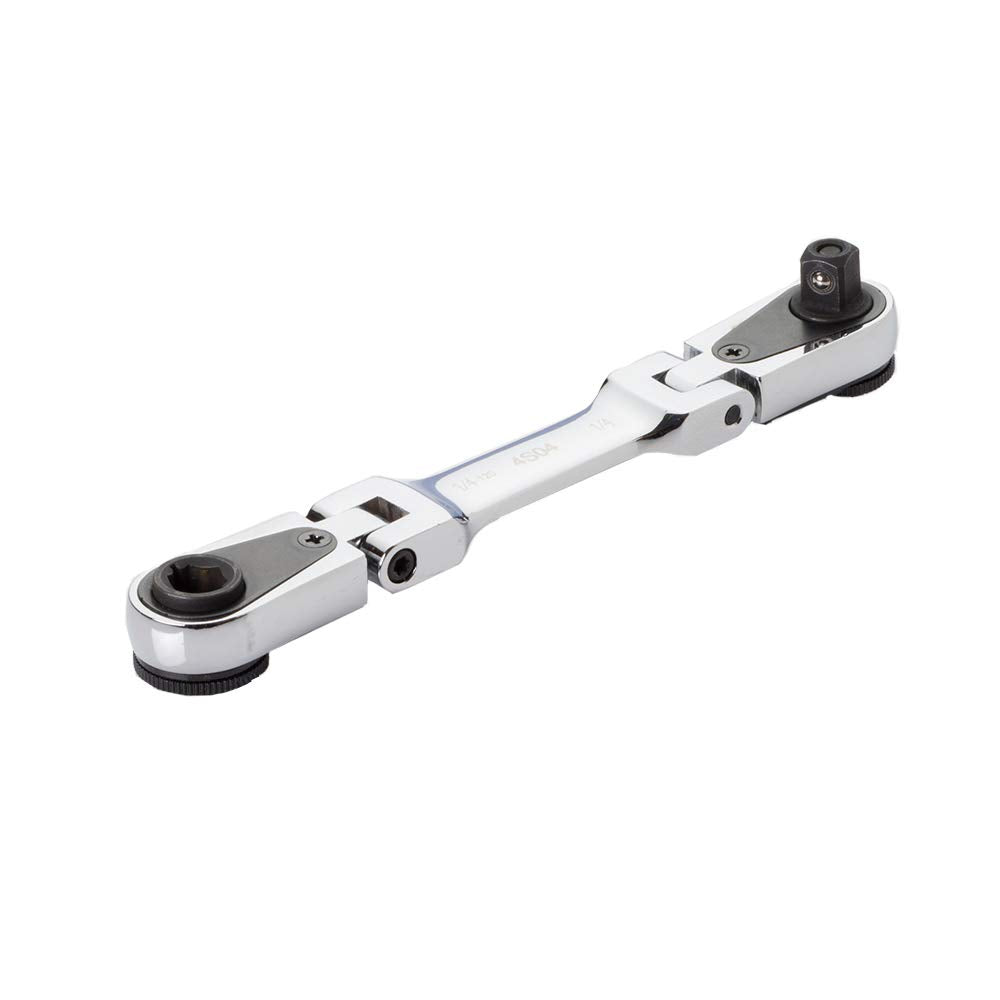 EZRED Llave de Carraca Doble Micro con Cuadrado de 1/4 in y Broca Magnética 4S04
