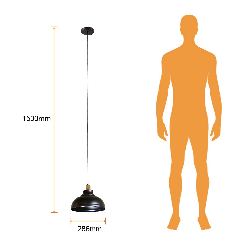 Tecnolite Lámpara Colgante de Metal 1.50 m de Altura, Potencia Máx. 60 W, 1 Base E27, No incluye foco