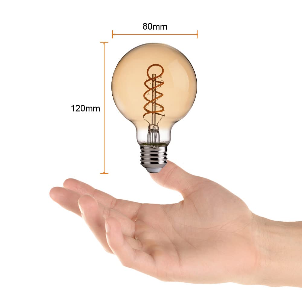 Tecnolite Connect - Foco Vintage LED Inteligente G25 WiFi 5.5W - Luz Blanca Dinámica, Atenuable, Bombilla Edison Compatible con Alexa, Google Assistant, Atajos de Siri y App móvil
