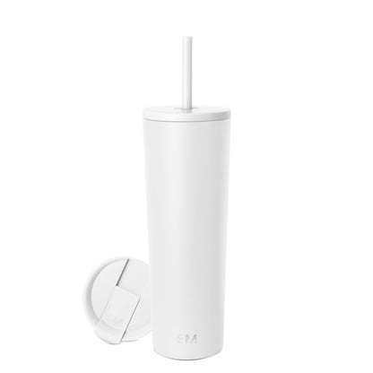 Simple Modern Classic Vaso Térmico con Popote y Tapa Abatible - 830 ml - -Winter White