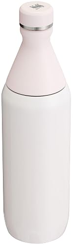 Stanley All Day - Botella delgada de 20 onzas, tapa giratoria con sello a prueba de fugas, diseño delgado para viajes y gimnasio, acero inoxidable aislado, sin BPA, cuarzo rosa