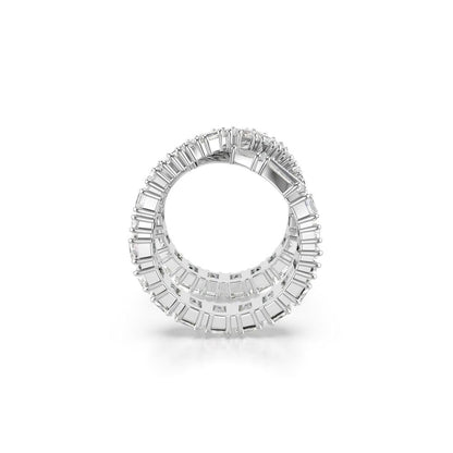 Swarovski Anillo Hyperbola, Símbolo del infinito, Blanco, Acabado en tono plateado