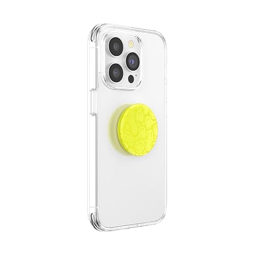 PopSockets - Empuñadura para teléfono con Soporte expandible, Agarre calcomanía, Color Amarillo y Sonriente