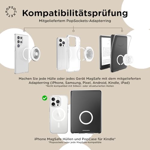 PopSockets - Empuñadura para teléfono MagSafe con Soporte, Soporte magnético, Parte Superior Intercambiable, sujeción Segura para iPhone MagSafe, Agarre para teléfono y Tablet, Lindos PopSockets