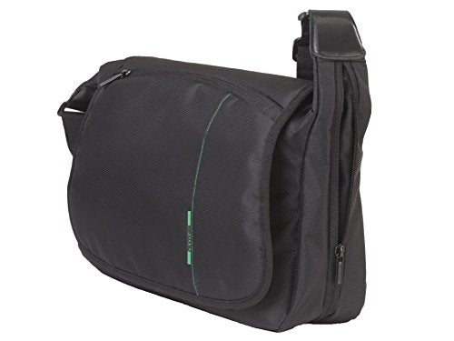7450 Bolsa Rivacase para Cámara Reflex SLR tipo Mensajero Green Mantis. Guarda Celular, 3 Lentes y Flash, Tablet 10", Anti-Impacto, Bolsillos Externos, Correa Ajustable Acojinada Antideslizante.