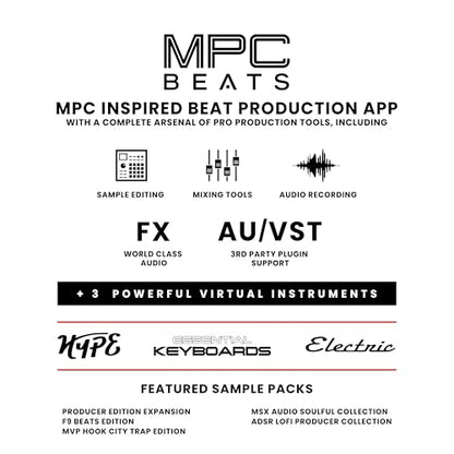 Akai Professional MPK Mini MK3 - Teclado Controlador MIDI USB de 25 Teclas con 8 Drum Pads, 8 Perillas, Software de Producción Musical y Native Instruments Sound Package (NKS Integration)
