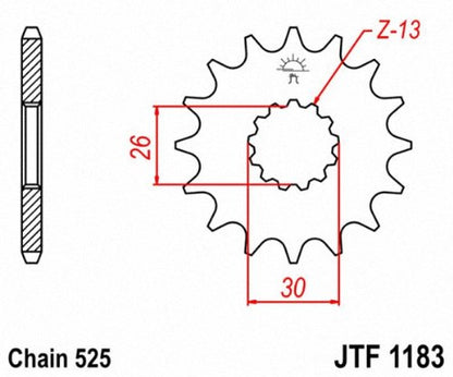 JT Sprockets JTF1183.18 18T piñón Delantero de Acero