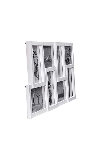 Malden International Designs - Marco de fotos (8 x 4 x 6 cm), diseño de puzle, color blanco