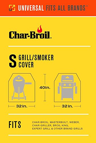 CHAR BROIL Performance Cover, Parrilla y ahumador (pequeño), Negro, Grill & Smoker: Small