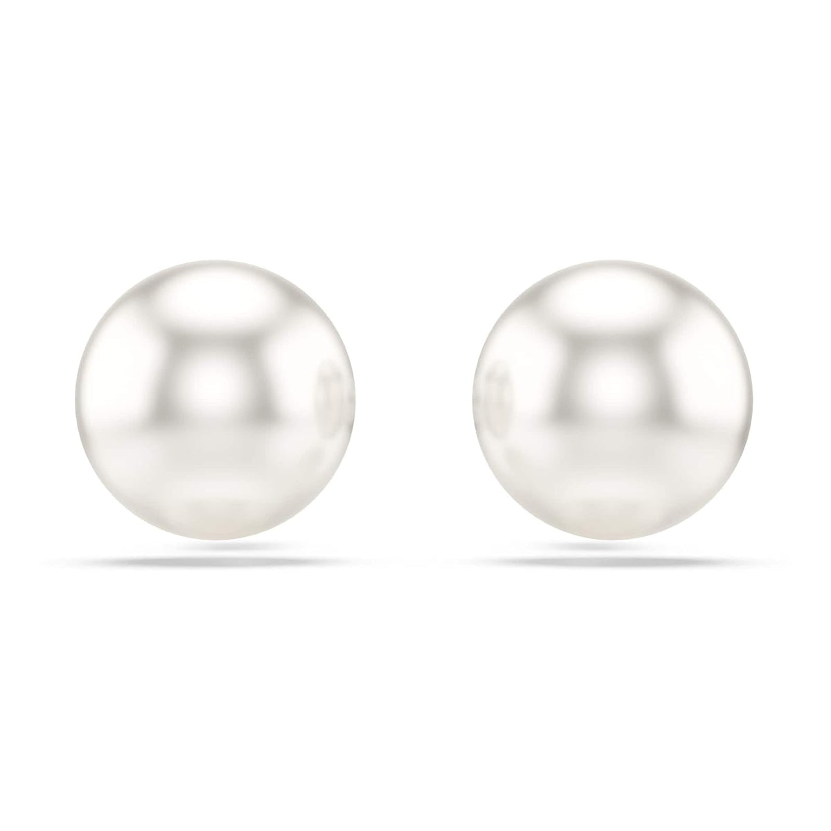 arete Swarovski Matrix, Perla de vidrio, blanco, baño de rodio