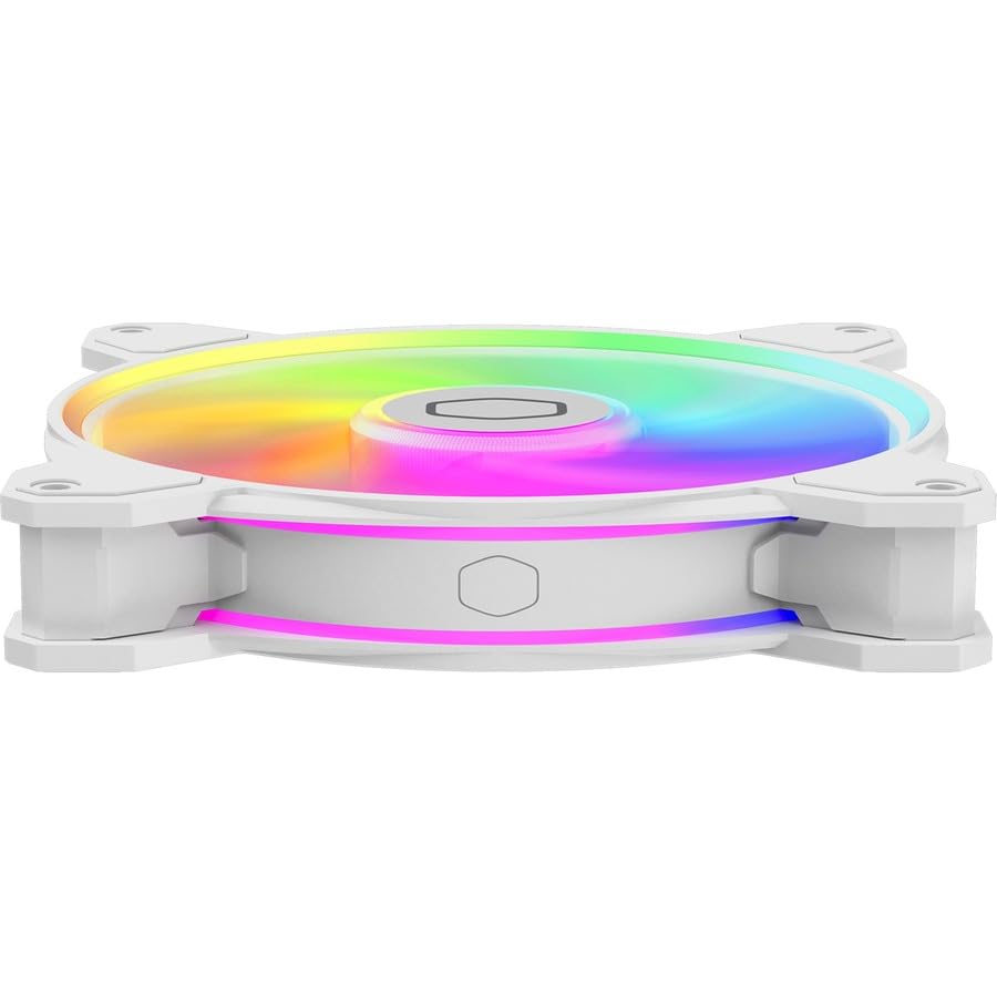 Cooler Master MasterFan MF140 Halo² | 140mm, ARGB de doble bucle, PWM, 1,600 rpm, blanco