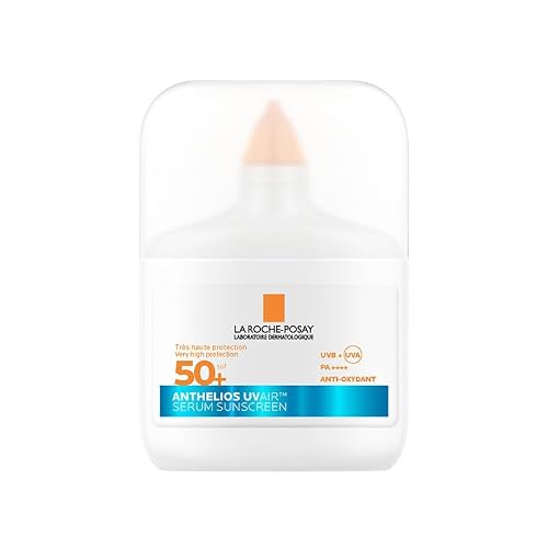 La Roche-Posay Anthelios UVAIR SPF 50+, Serum Protector Solar invisible 50 ml. Textura ligera. Con Ácido Hialurónico, Niacinamida y Vitamina E.