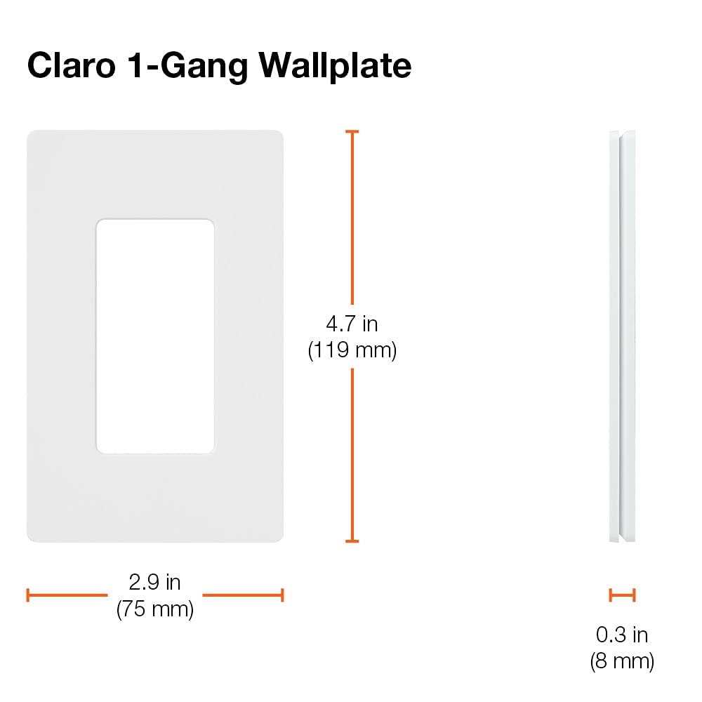 Lutron SC-1-SW Claro Single-Gang Wallplate, Snow