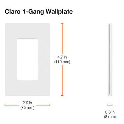 Lutron SC-1-SW Claro Single-Gang Wallplate, Snow