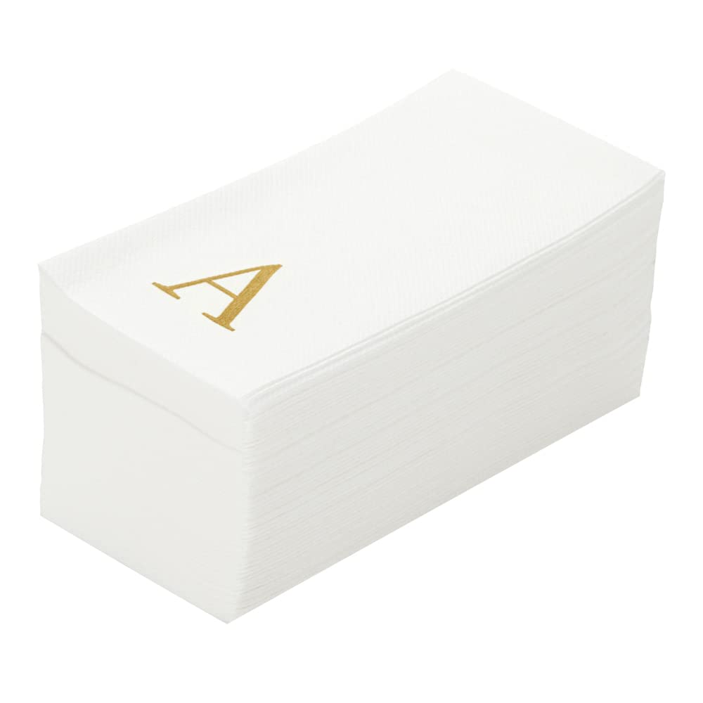 Restaurantware Toallas de Papel Luxenap Letra Dorada H, Paquete de 50 - Oro - 50 Unidades - A