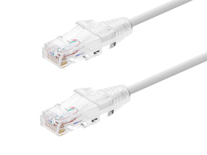 Monoprice Cable Ethernet Cat6 SlimRun 0.9 m (3 pies), Morado - 10ft - Blanco