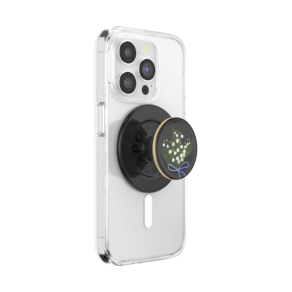 PopSockets PopGrip Agarre para Celular con Soporte Expandible - Lirio de Valle - Pequeño - MagSafe