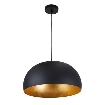 Tecnolite Lámpara Colgante Decorativa, Lampara de Techo para Interior de Casas, Base E27, Modelo 20CTL1941MVN, Terminado: Negro Mate con Interior Dorado, 8.5 Watts