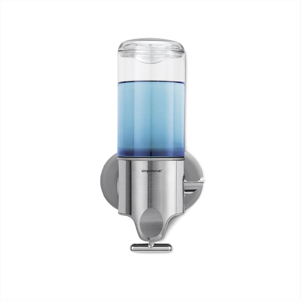 simplehuman Dispensador para pared, individual, 443 ml, acero inoxidable - Único