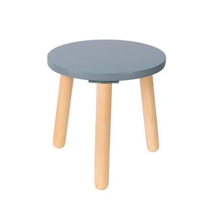 Duduk Banco de Madera Circular para Niños - 30 cm x 30 cm x 30 cm - Azul