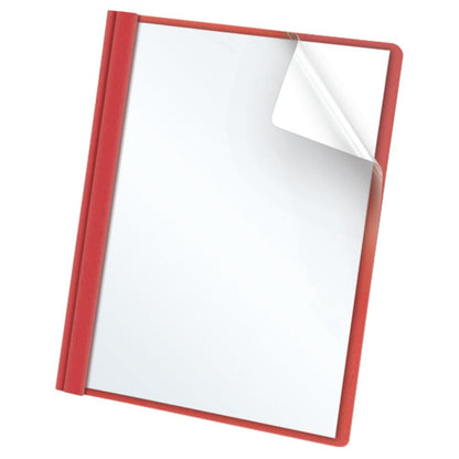 Oxford Fundas transparentes para informes con respaldo de cuero sintético, 25 por caja, Rojo (Red Leatherette) - Rojo (Red Leatherette)