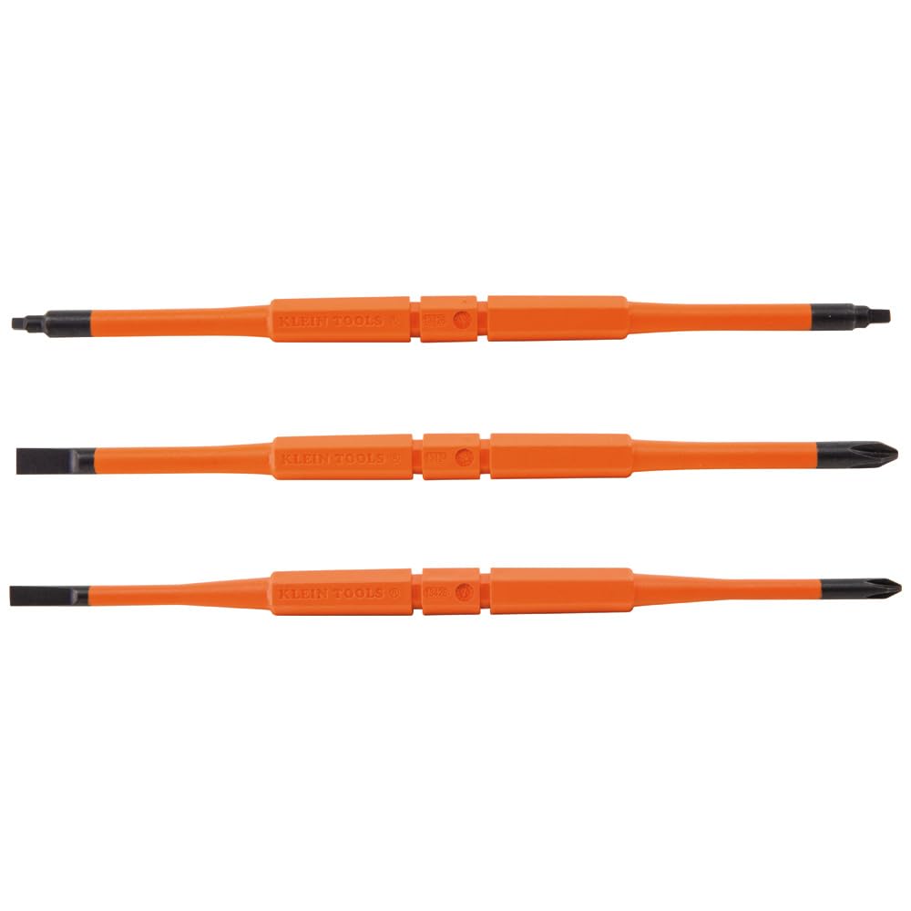 Klein Tools 13157 - Cuchillas de destornillador aisladas, cuchillas de repuesto intercambiables de un solo extremo para destornilladores aislados Klein, paquete de 3