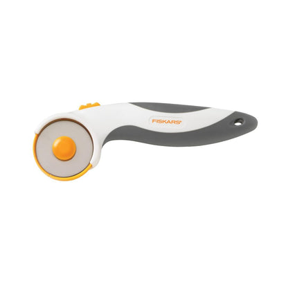 Fiskars 01-005828 Cortador Giratorio de Titanio cómodo, 45 mm, Color Blanco