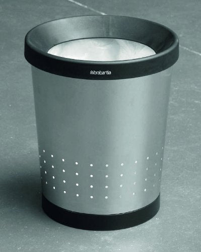 BRABANTIA | Papelera Cónica ó Bote para Papel | 11 L | Oficina y Hogar | Acero | Diseño Compacto y Resistente | Color: Acero Mate | Mod. 364341