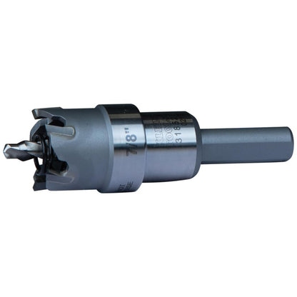 Klein Tools 31852 Cortador de agujeros resistente, cortador de agujeros de carburo de 7/8 pulgadas corta acero inoxidable, acero suave, hierro, cobre, latón - 7 - 8" (2.2 cm)