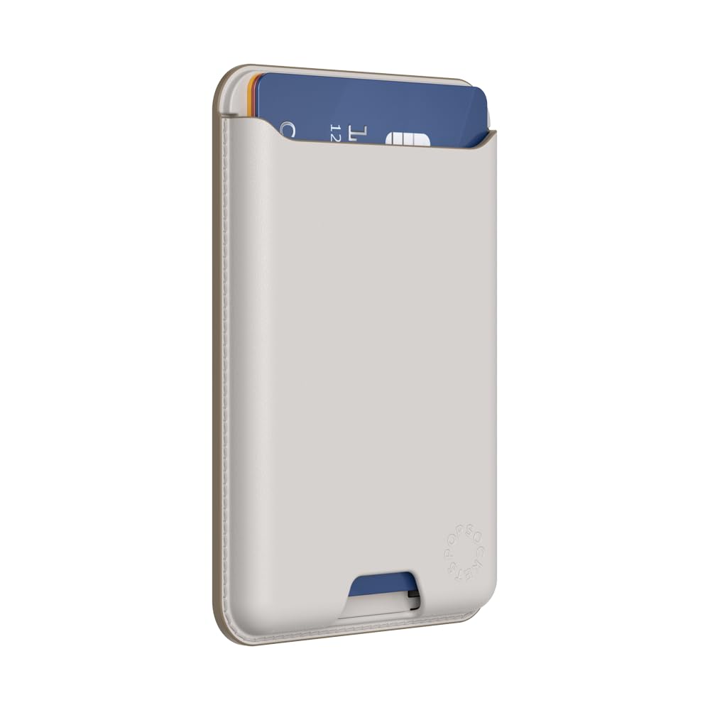 PopSockets Softgoods - portafolios de teléfono y Anillo Adaptador para MagSafe, Soporte para Tarjetas de teléfono, Compatible con Carga inalámbrica, portafolios Compatible con MagSafe® - Horchata