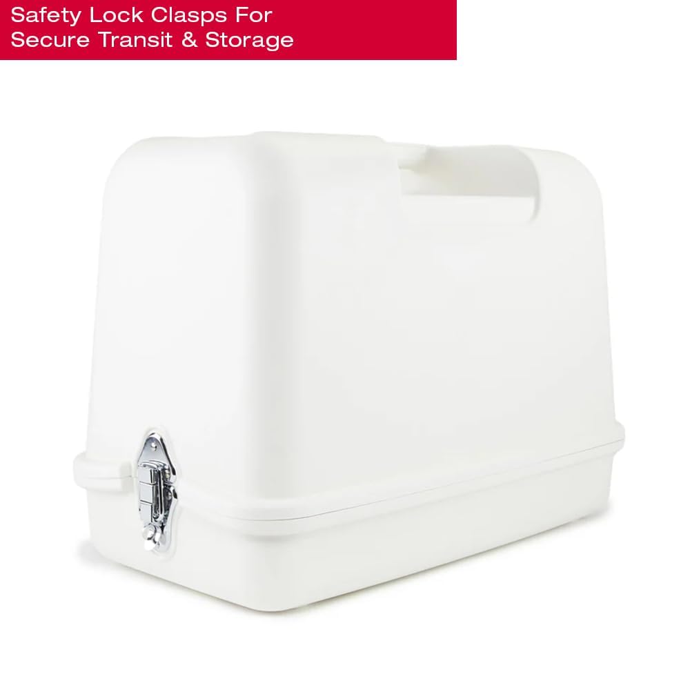 SINGER Funda de transporte rígida universal, color blanco, resistente a los impactos, se adapta a la mayoría de máquinas de coser portátiles de brazo libre, costura fácil