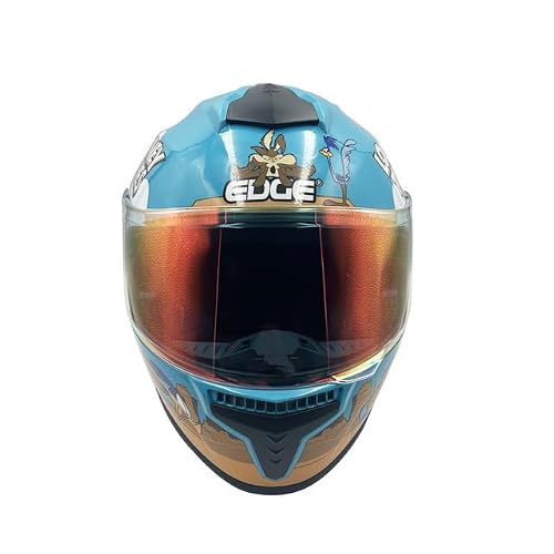 Casco Modular - DC - Visor Anti Baho Motocicleta Marca Edge - Visor Doble ANTIVAHO Certificado Dot Moto - Cascos Motocross Pegatina Pegatinas Protector Mujer Hombre