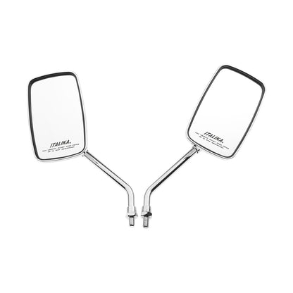Italika F10010200 Juego Espejos con Logo y Leyenda, Gris