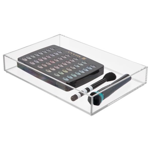 interDesign claridad gaveta de Cocina Organizador para Cubiertos | Bandeja de plástico, almacenamiento de maquillaje, cambiador de baño, cambiador o computadora