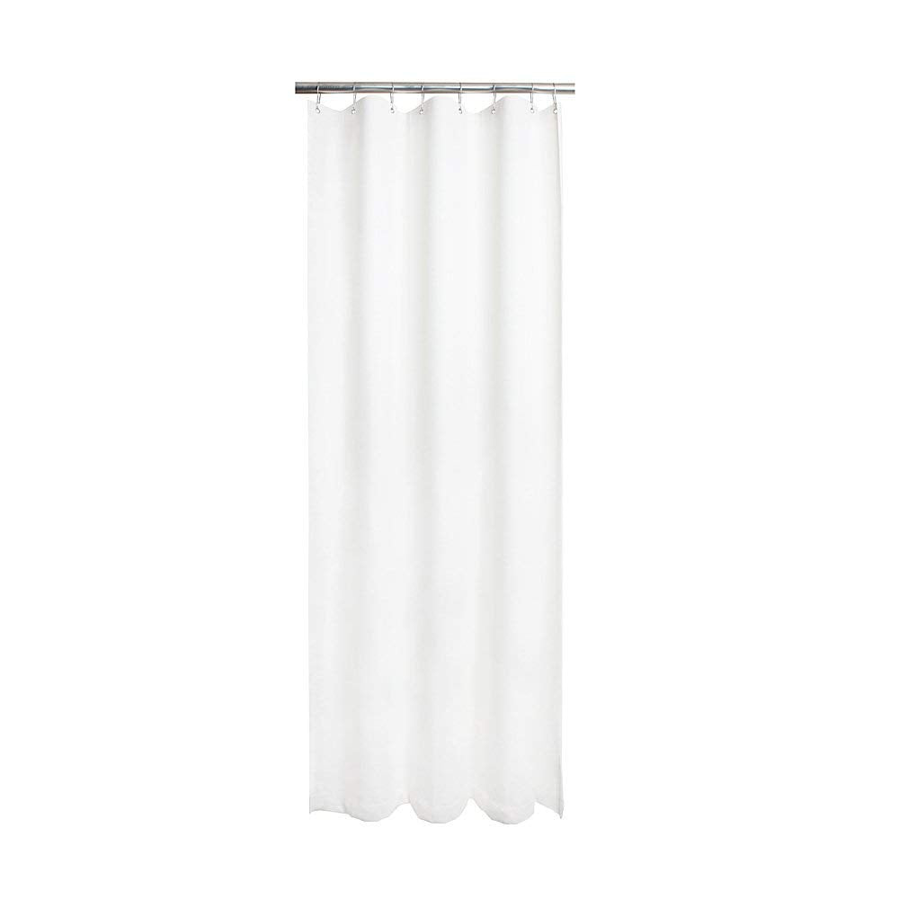 CSI Bathware - Cortina de ducha de vinilo resistente (42 pulgadas de ancho x 74 pulgadas de largo, color blanco