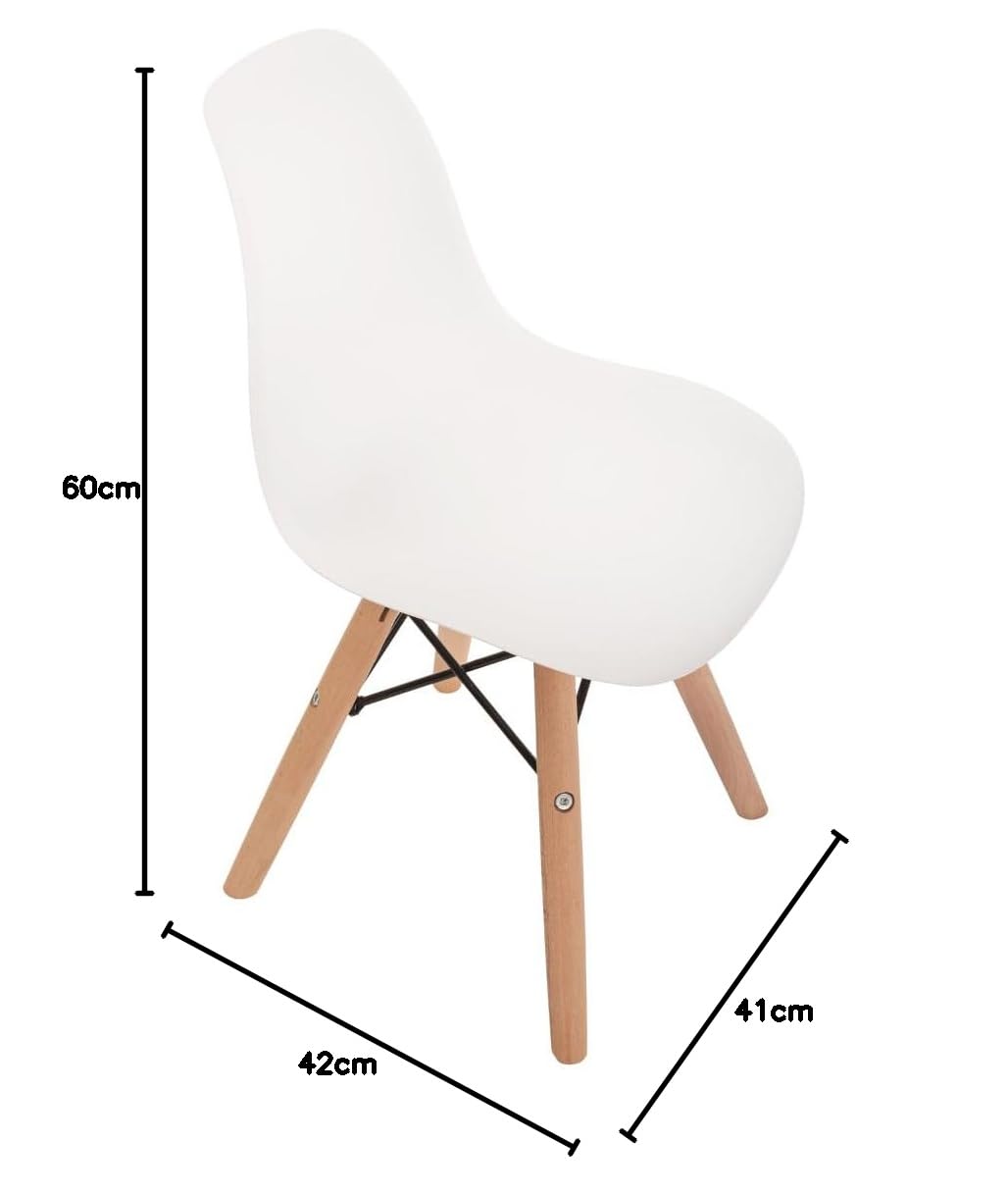 DUDUK 2 sillas Eames: Juego de 2 sillas Infantiles Modernas para niños pequeños (Blancas, Grises y Rosa)