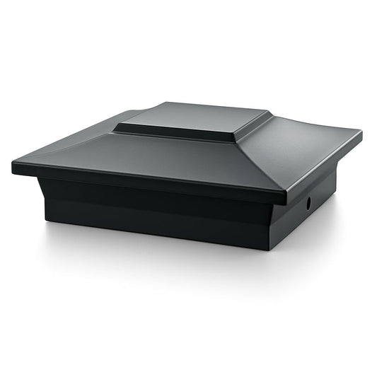 Classy Caps 6x6 Aluminium Posts Cap - Compatible 5"x5", 5.5"x5.5" & 6"x6" Cubierta y valla, Aluminio fundido - Heavy Duty Negro