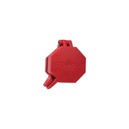 Accuform KDD477 STOPOUT - Bloqueo de mano Glad, bloquea el acceso a la conexión de la línea de aire, plástico con pasador de bisagra de acero recubierto de zinc, rojo