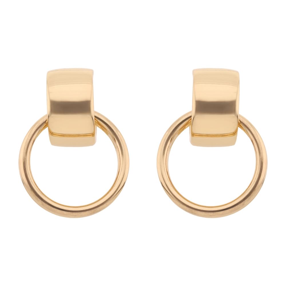 Anne Klein Aretes Dorado Circular para Mujer | Pequeño, forma circular, cortos, cierre poste, aleación de metales, baño dorado