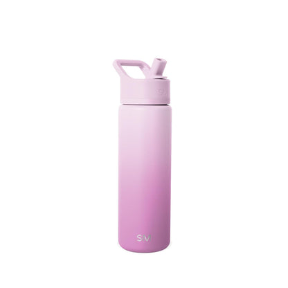 Simple Modern Botella de Agua con Popote, Colección Summit, 532-887 ml - 22 onzas - Ombre: Violet Dreams