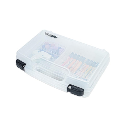 ArtBin Estuche de Transporte de visión rápida, Mediano, 14'', 6 | Pestillos bloqueables, 14 x 3.375 x 10.25 pulgadas, tapa de visión transparente, asa de transporte, portátil, transparente